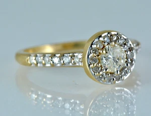 .92 ctw Round Cut Diamond Halo Engagement Ring 14k Rose Gold Size 7 Lot 6 - Picture 1 of 9