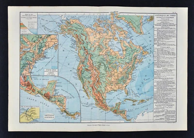 1885 Drioux Map - North America Physical - United States Canada Mexico Mountains - Image 1 of 2