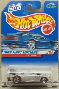Hot Wheels 1998 First Editions Callaway C7 Silver Diecast CAR 677 - Picture 1 of 7
