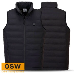 S549 - Black Battery Powered Ultrasonic Heated Tunnel Vest Gilet - S~3XL - Picture 1 of 4