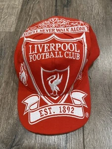 Vintage 90s Liverpool Big Logo The Game Style Red Snapback Hat Soccer EPL - Picture 1 of 6