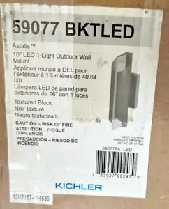 NEW Open Box Kichler 59077 BKTLED 16" LED 1-Light Outdoor Wall Sconce - Picture 1 of 3