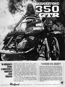 1968 Bridgestone 350 GTR Motorcycle Original Ad - Picture 1 of 1