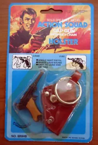 ACTION SQUAD SOLID DIE CAST METAL CAP GUN WITH KEY CHAN HOLSTER BLISTER - Picture 1 of 1