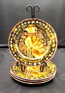 Anthropologie Cornelia O'Donovan A Plate for Walnut Brownies Dog Plate Set of 4 - Picture 1 of 3