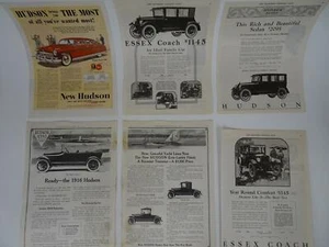 Lot 50 1910s 1920s Print Magazine Advertising Hudson Essex Automobile Ephemera - Picture 1 of 10