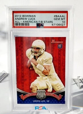 2012 BOWMAN Andrew Luck All-American Football Stars #BAAAL PSA GEM MINT 10 - Image 1 of 2