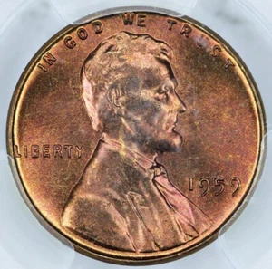 1959 PCGS MS66RB Attractively Toned Lincoln Cent 33072124 - Picture 1 of 3