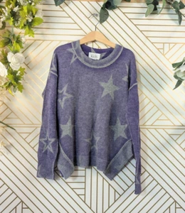 Autumn Cashmere Kids Girls Cashmere Knit Sweater Purple Asymmetrical Soft Size 8 - Picture 1 of 7