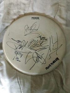 IRON MAIDEN - SKIN DRUM SIGNED,PELLE BATTERIA AUTOGRAFATA DA NICKO McBRAIN - Imagen 1 de 1