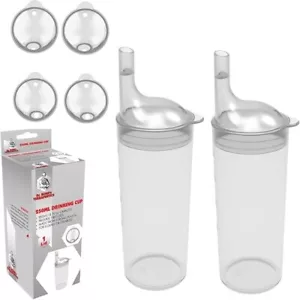 Set of 2: Transparent, Wide Spout, Feeding Beakers, Elderly Care Drinking Mug - Picture 1 of 3