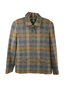 Deadstock Ralph Lauren 100% Wool Hunter Green Plaid Equestrian Style Jacket - Picture 1 of 5