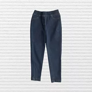 Hanna Andersson Girls Skinny Stretch Jeans Blue Denim Elastic Waist Size 5 - Picture 1 of 11