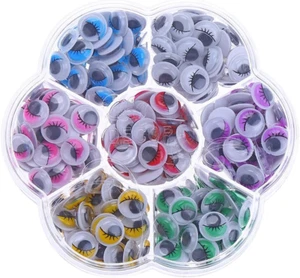 140Pcs 12Mm Mixed Colors Googly Wiggly Eyes with Eyelash with Self-Adhesive DIY - Picture 1 of 7