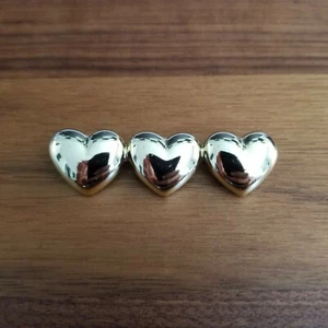Vintage Silver Tone Three Heart Design Bar Brooch Pin 2.04" - Picture 1 of 5
