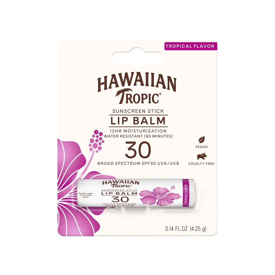 Bálsamo labial tropical Hawaiian Tropic FPS 30, 0,14 oz Foto 1 de 1