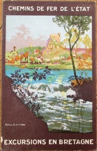 Bretaña 1923 Cartel Francés Arte Ferrocarril Publicidad Postal-Artista-Firmado/Lith - Imagen 1 de 1
