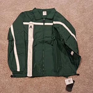 Vintage Adidas Stadium Warmup Windbreaker Jacket Full-Zip Green White Large NWT - Picture 1 of 4
