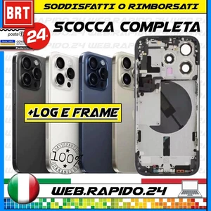 BACK COVER SCOCCA POSTERIORE VETRO+FRAME COMPLETA PER APPLE IPHONE 15 PRO - Foto 1 di 5