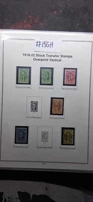 1918-22 Stock Transfer Stamps Overprint Vertical .Missing 2 stamps.#15GH - Image 1 of 2