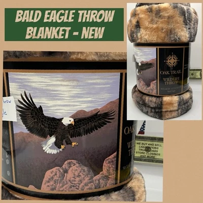 NORTHPOINT TRADING BALD EAGLE FLEECE BLANKET, 60" X 50" NATURE Wildlife THROW - Image 1 of 4