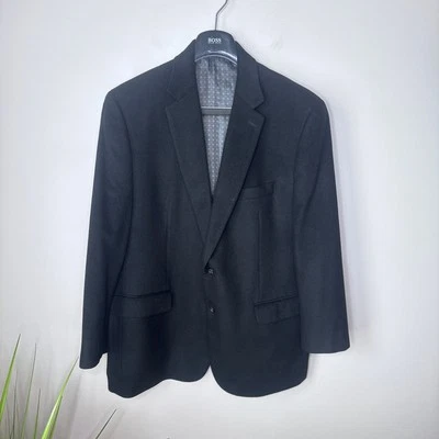 Ralph Lauren Men's Silk Wool Cashmere Black 48R Blazer Designer Corporate - Image 1 of 4