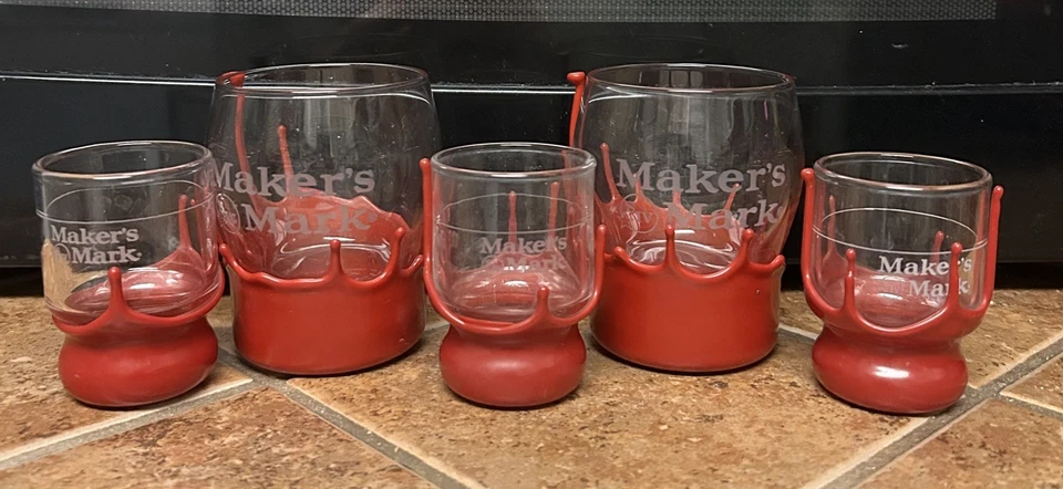 Maker’s Mark Bourbon shot glasses & Bar Glasses set - Image 1 of 1