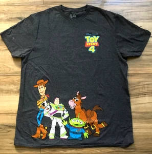 Disney Pixar Toy Story 4 Unisex T-Shirt bedruckt vorne/hinten Kurzarm grau M - Bild 1 von 10