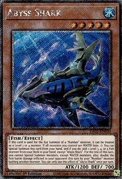 YuGiOh Abyss Shark (V.4) RA03-EN030 Platinum Secret Rare Englisch NM 1st - Bild 1 von 2
