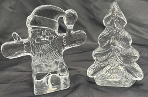 Fritjof Liken Weihnachtsmann Kerzenhalter Kunstglas Teelicht Weihnachtsbaum - Bild 1 von 7
