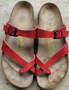 Nuevo sin etiquetas Sandalias Tanga Gamuza Roja PAPILLIO Mayari BIRKENSTOCK Slides EU 39 EE. UU. 8 Zapatos - Imagen 1 de 4