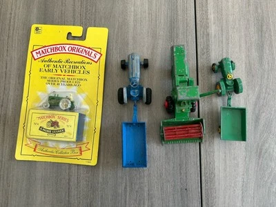 Vintage Matchbox Die Cast Farm Vehicles Tractors King Size Lesney England & Orig - Image 1 of 4