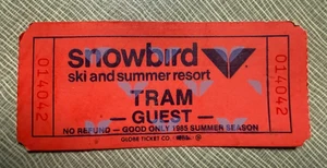 Vintage Snowbird Tram Ticket 1985 - Picture 1 of 3
