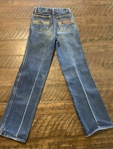 Vintage 70s/80s Jordache Kids Jeans 7 (20x22) Embroidered Pockets Horse Logo USA - Picture 1 of 11