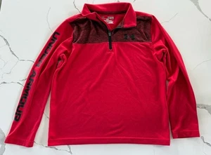 Under Armour Boys Red 1/4 Zip Pullover Youth Small - Picture 1 of 7