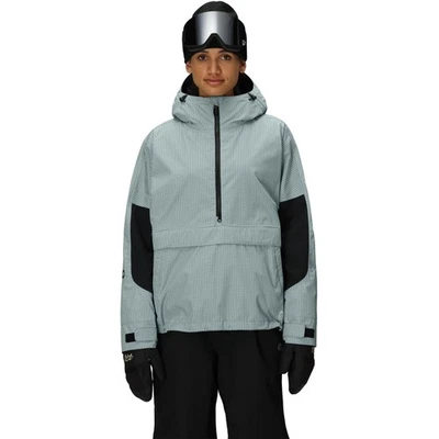 686 Outline Shell Anorak Women's Winter Jacket, Dusty Marine Grid, Medium - Image 1 of 4