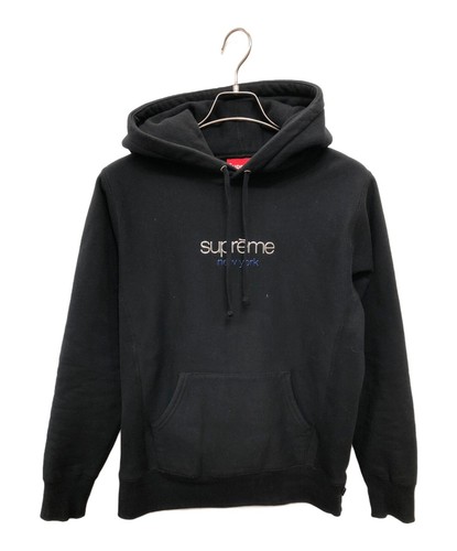 SUPREME Cromo Classico Logo con Cappuccio Taglia:S Nero Uomo