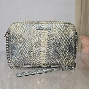 Michael Kors Umhängetasche Metallic Silber Schlangenmuster Leder - Bild 1 von 14
