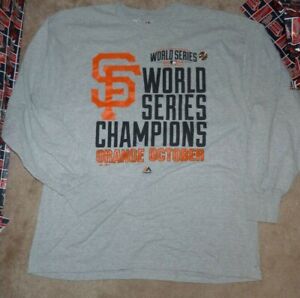 NEW MLB San Francisco Giants L/S Long Sleeve T Shirt 2XL XXL World Series 2014 
