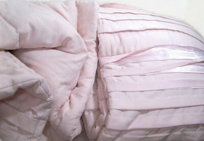 Pottery Barn Dorm Teen Light Pale Pink Pretty Pleats Twin XL Quilt New - Image 1 of 4