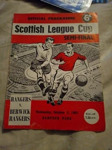 Berwick Rangers v Rangers Scottish League Cup Semi Final 2/10/1963 (4) - Picture 1 of 7