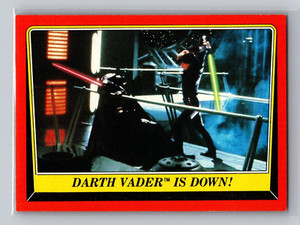 Topps Star Wars 1983 Return of the Jedi #121 Darth Vader Down! - Luke Skywalker