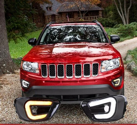 For Jeep Compass 2011-2016 DRL Daytime Running Driving Light w/Turn Signal Lamp  Foto 1 de 4