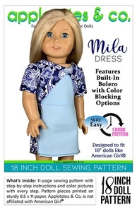 Patrón de costura de muñeca de 18 pulgadas | Vestido Mila | Se adapta a muñecas de 18" como American Girl - Imagen 1 de 6