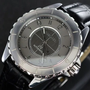 CHANEL J12 ChromaticGray Titanium Ceramic gray Dial Date Automatic Men's - Picture 1 of 19