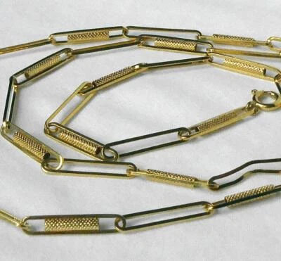 Collar de cadena de eslabones de barril clip de lujo de oro de 18 quilates UnoAerre Italia 31,5" de colección Foto 1 de 4