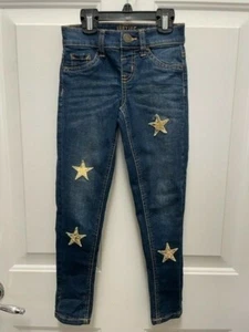 JUSTICE GIRLS GOLD STAR SEQUINS PULL ON MIDRISE JEGGINGS SIZE 7 SLIM - Picture 1 of 3