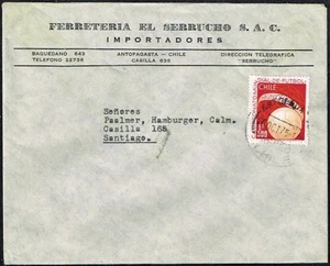 2610 CHILE COMMERCIAL COVER 1975 SOCCER WC GERMANY 74' ANTOFAGASTA - SANTIAGO - Picture 1 of 2