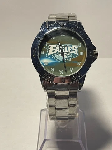 PHILADELPHIA EAGLES NFL Team Logo Stainless-Steel Silver Men's Watch NEW Cover