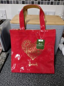 Harrods Limited Edition Pink And Gold Heart Logo shopper tote bag With Tag